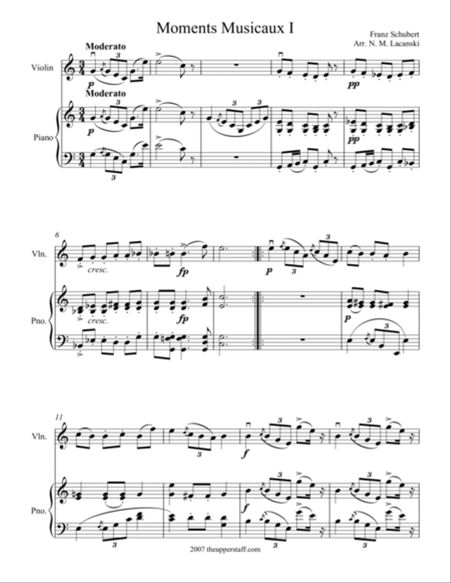 Moments Musicaux I Violin Solo scores gallery preview page 4