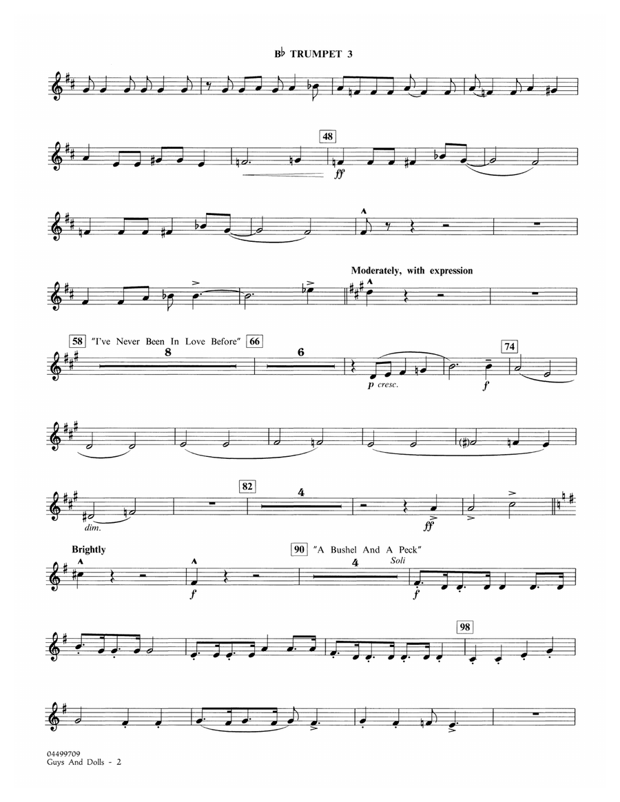 Music from Guys and Dolls (arr. Calvin Custer) - Bb Trumpet 3 Full Orchestra scores gallery preview page 2