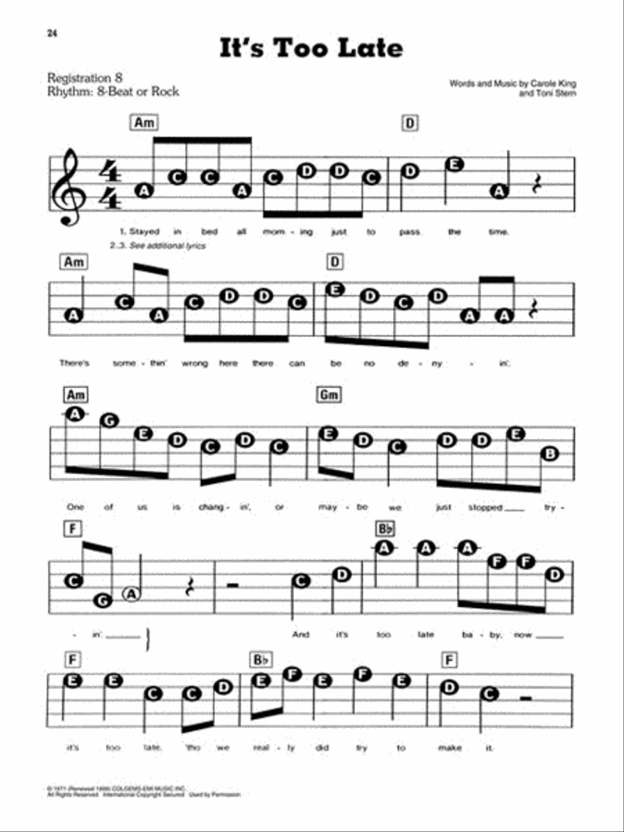 Carole King Electronic Keyboard scores gallery preview page 3