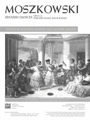 Book cover for Moszkowski: Spanish Dances, Opus 12 - Piano Duet (1 Piano, 4 Hands)