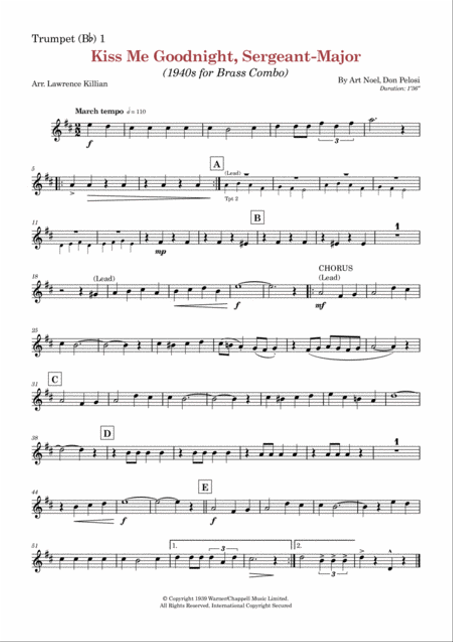 Kiss Me Goodnight, Sergeant Major Brass Quintet scores gallery preview page 4