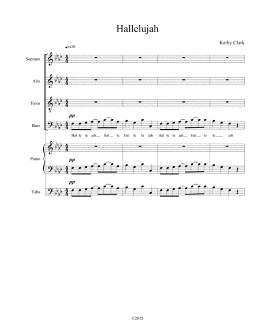 Hallelujah 4-Part scores gallery preview page 1