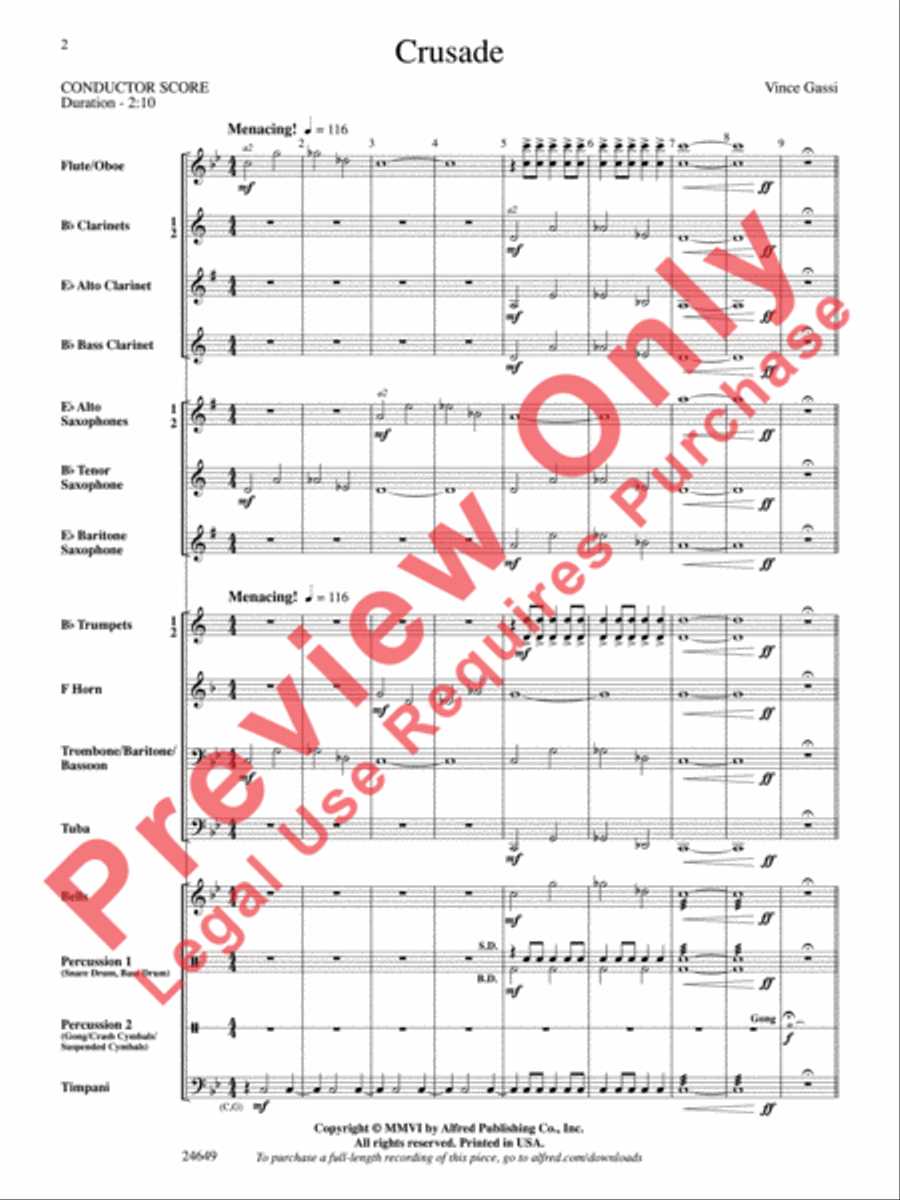 Crusade Crusade Concert Band scores gallery preview page 3