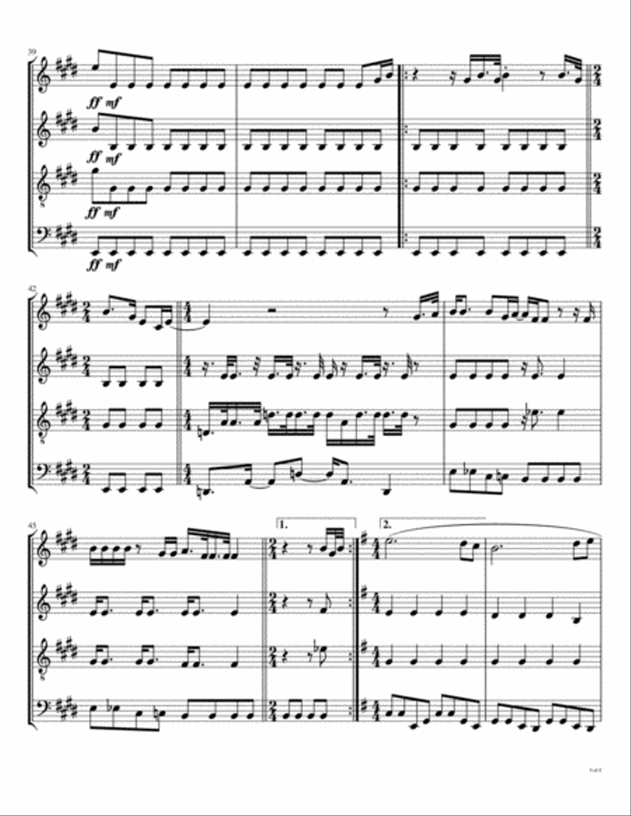 A Day In The Life Woodwind Quartet scores gallery preview page 6