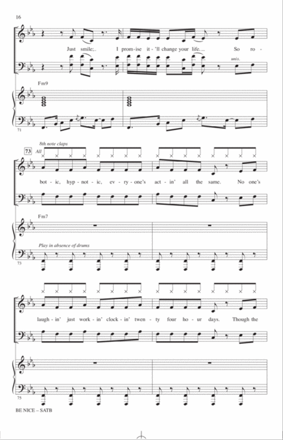 Be Nice (feat. Snoop Dogg) (arr. Alan Billingsley) 4-Part scores gallery preview page 15