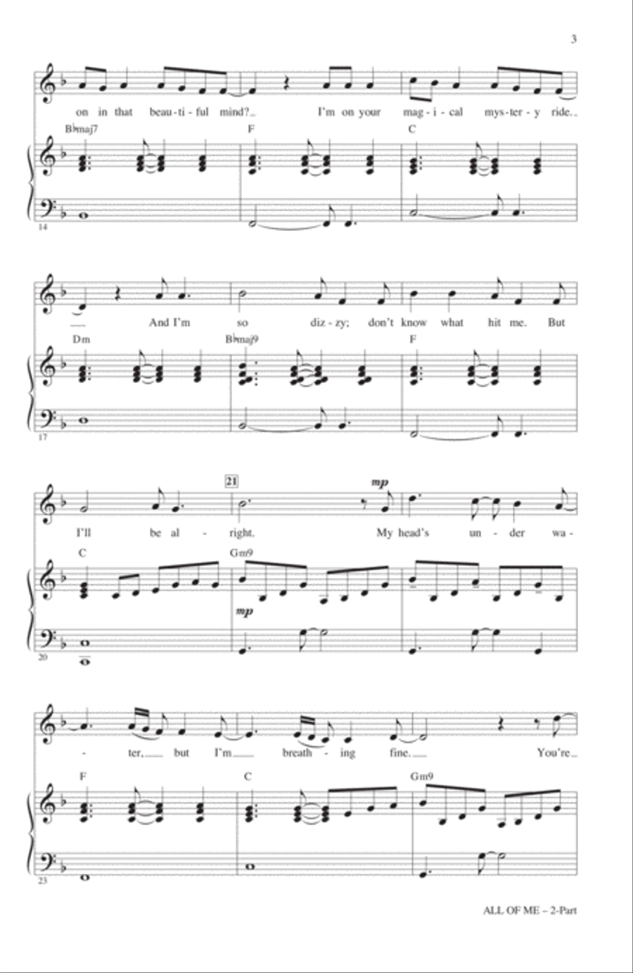 All Of Me (arr. Mac Huff) 2-Part scores gallery preview page 2