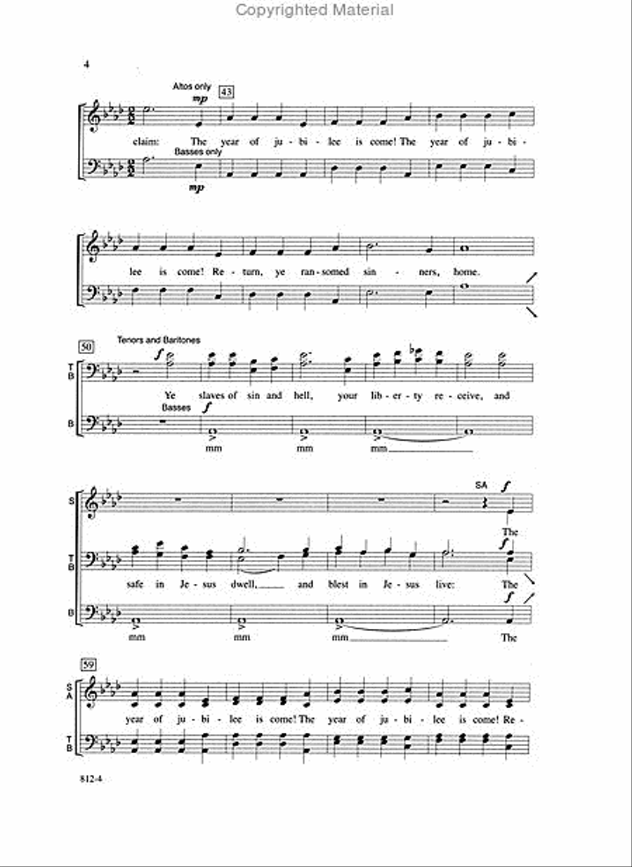 Blow ye the trumpet, blow - SATB Octavo 4-Part scores gallery preview page 3