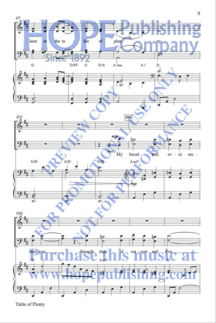Table of Plenty Choir scores gallery preview page 10