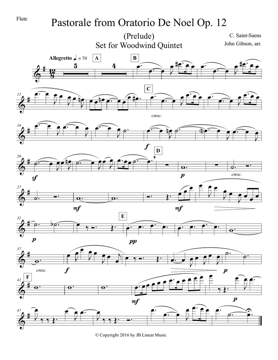 Pastorale from Oratorio De Noel set for Woodwind Quintet Woodwind Quintet scores gallery preview page 6