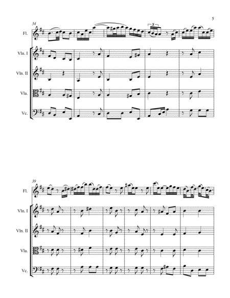 Sonata in D for Flute and String Quartet II. Allegretto