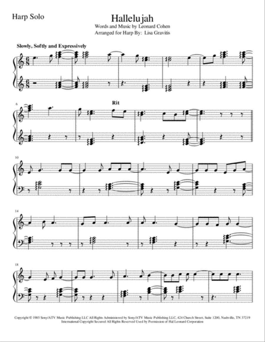 Hallelujah Harp scores gallery preview page 1