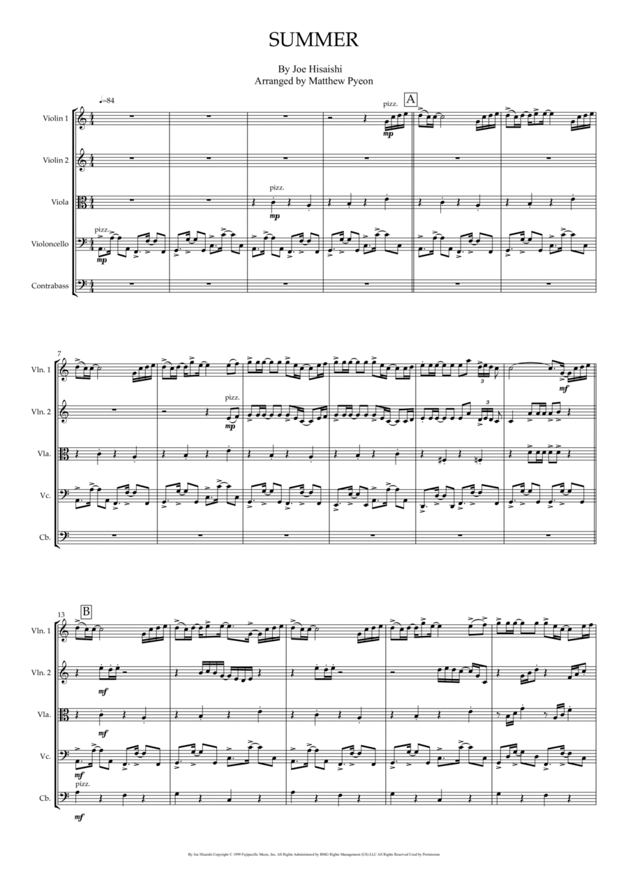Summer String Quintet scores gallery preview page 1