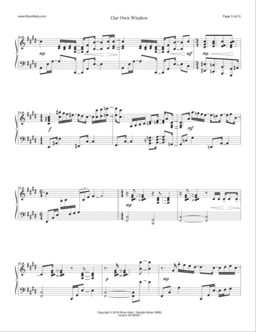 Our Own Window Piano Solo scores gallery preview page 3