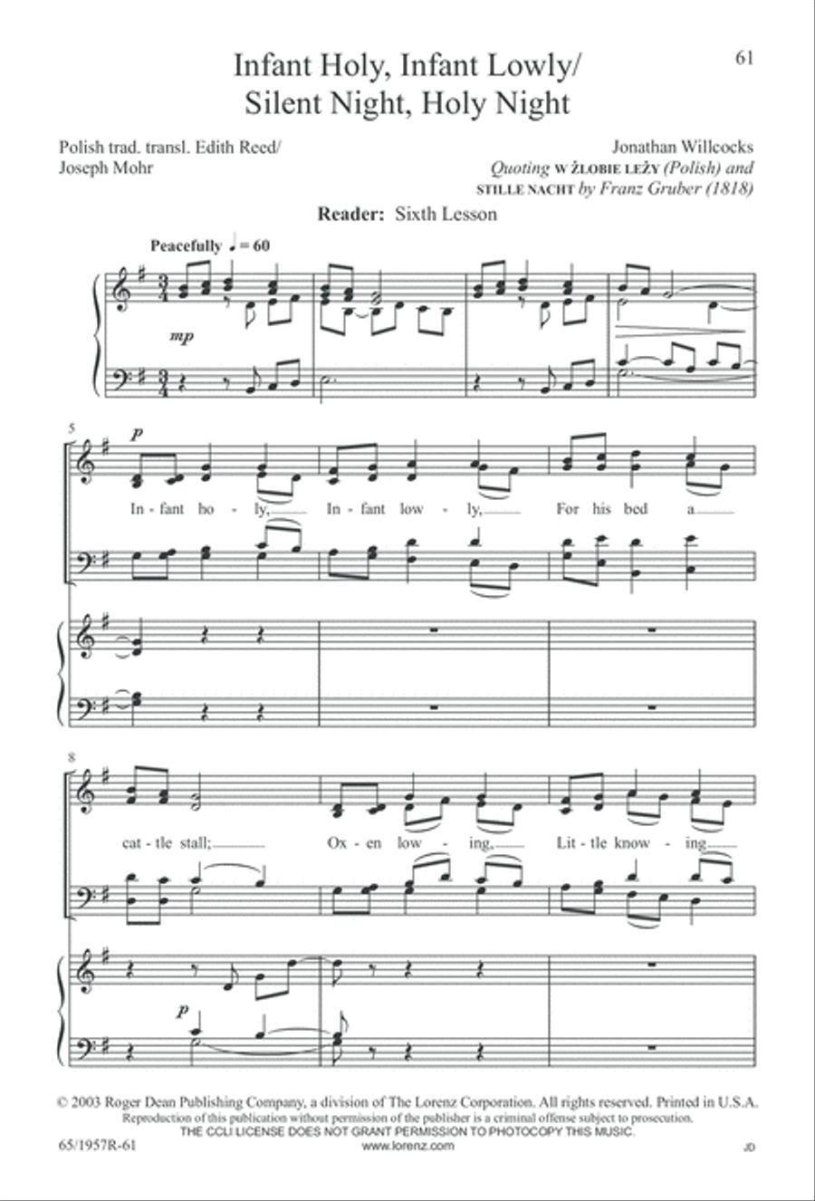 Festival of Lessons and Carols 4-Part scores gallery preview page 62