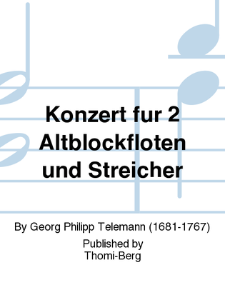 Book cover for Konzert fur 2 Altblockfloten und Streicher