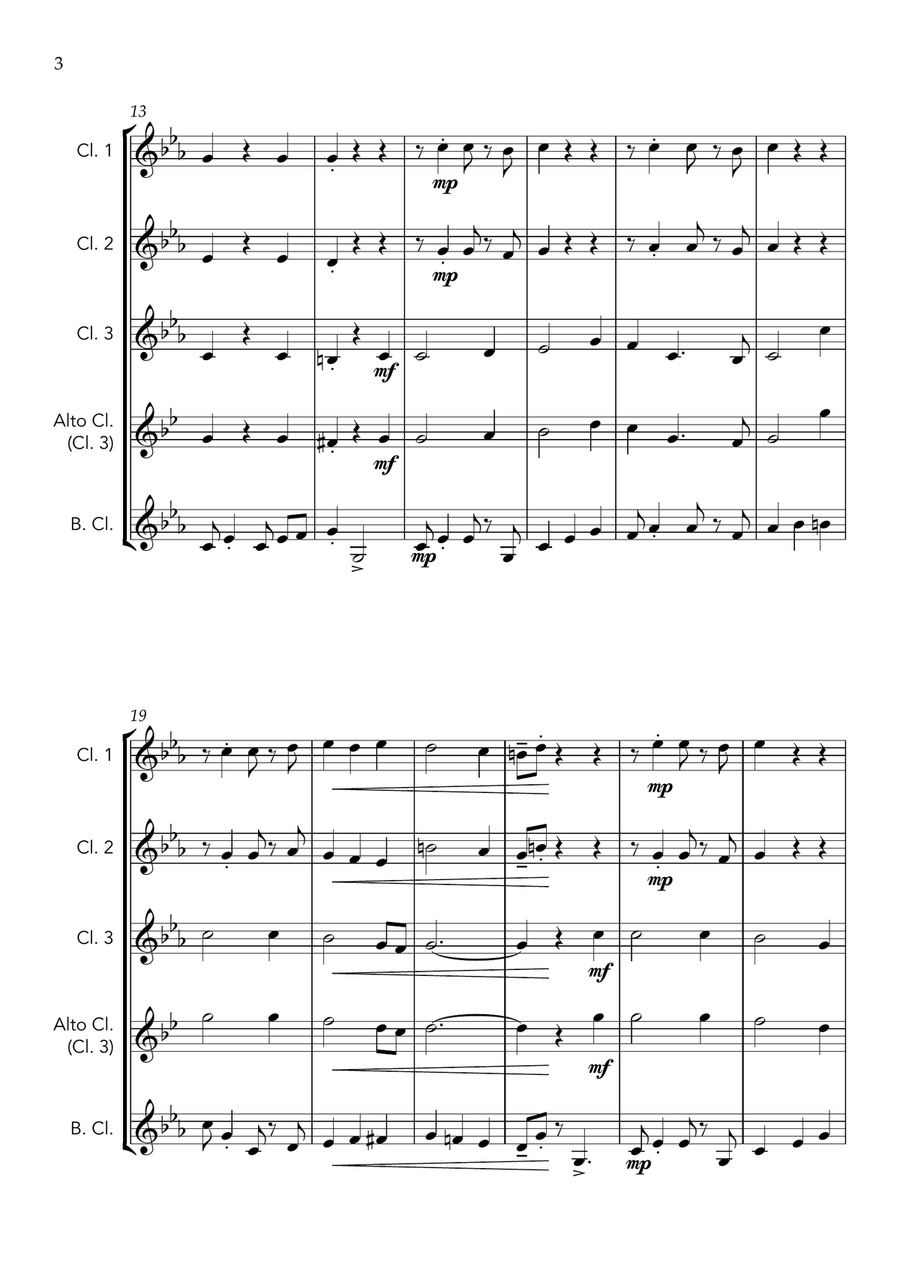 The House of the Rising Sun - for Clarinet Quartet Clarinet Quartet scores gallery preview page 4