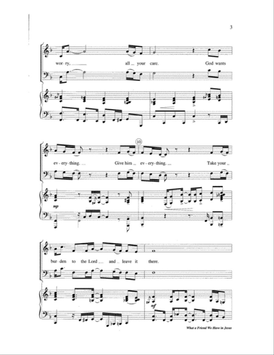 What a Friend We Have in Jesus 4-Part scores gallery preview page 3