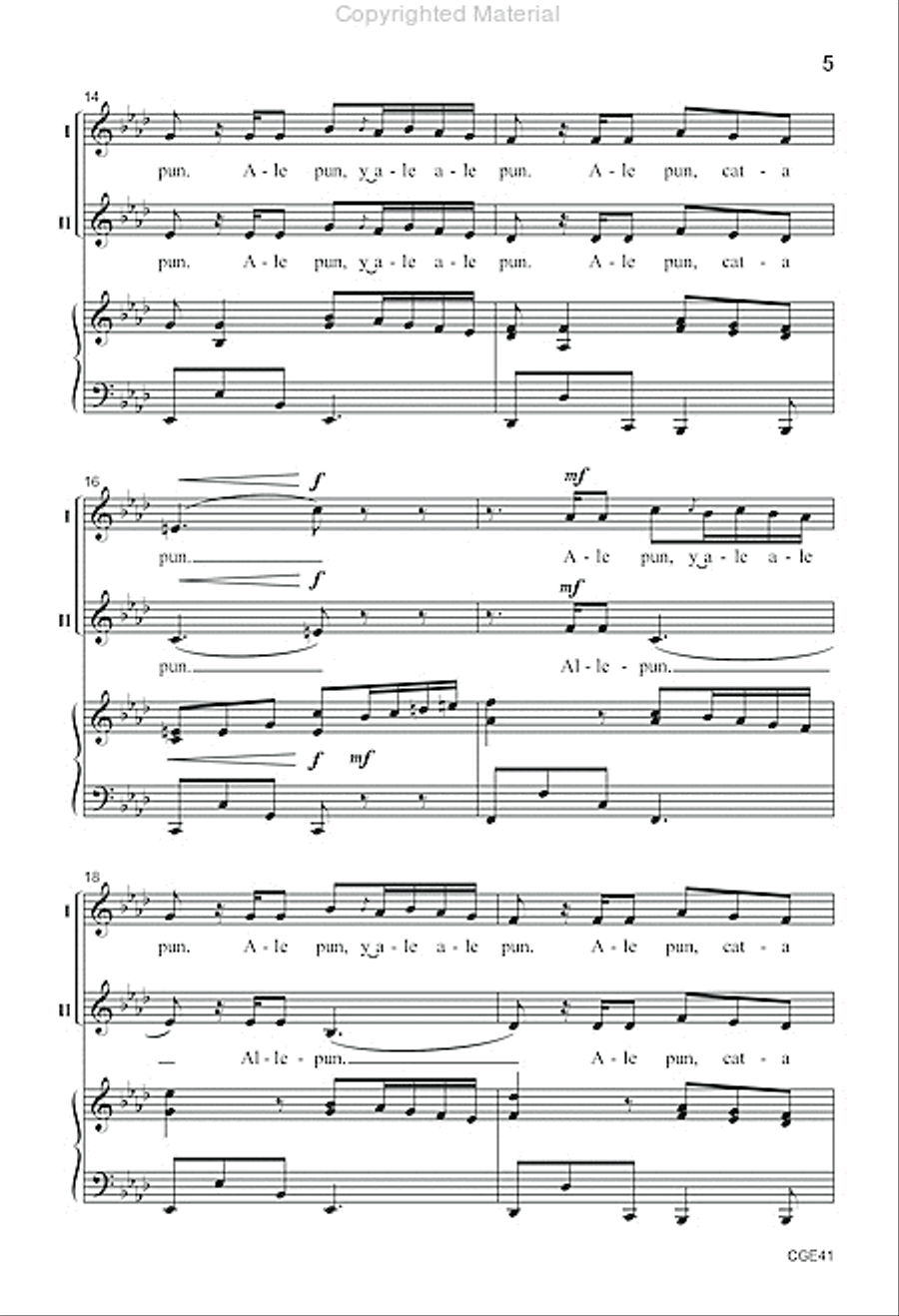 Ale Pun (Two-Part with opt. percussion) 2-Part scores gallery preview page 4