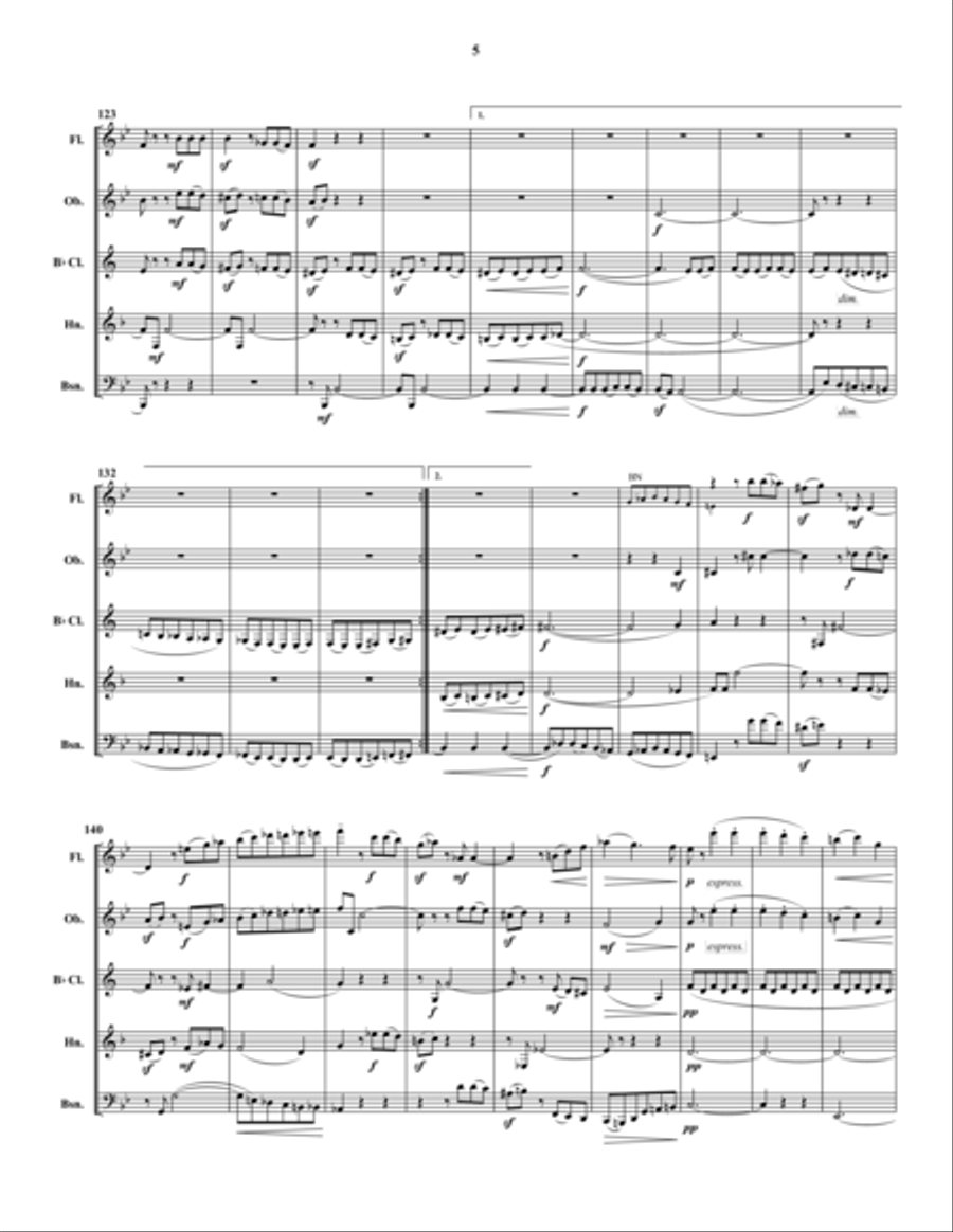 Quintette Pour Instruments Ã€ Vent Woodwind Quintet scores gallery preview page 5