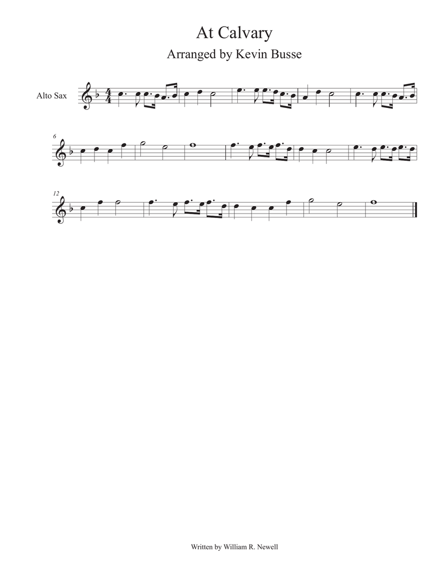 At Calvary - Alto Sax