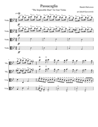 Passacaglia Handel Halvorsen for four violas