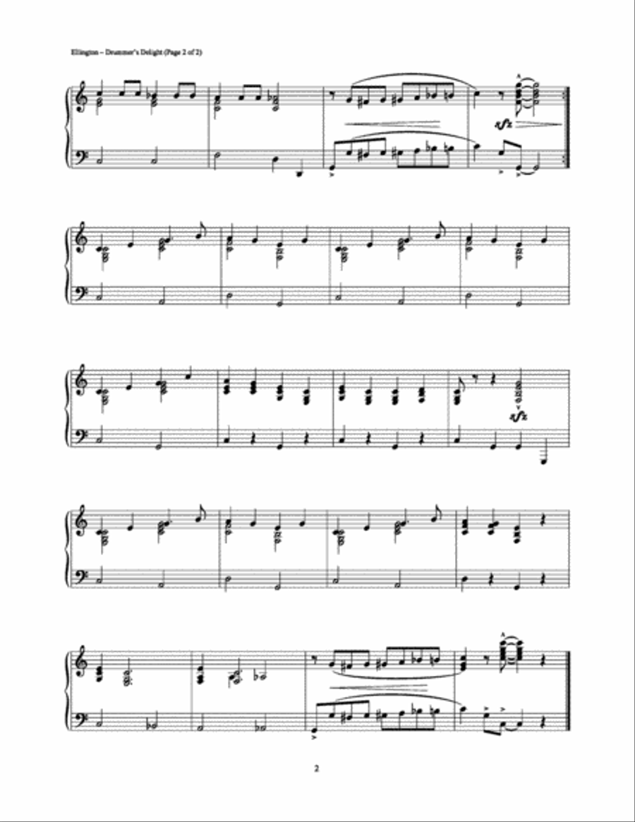 Drummer's Delight Drummer's Delight Piano Solo scores gallery preview page 2
