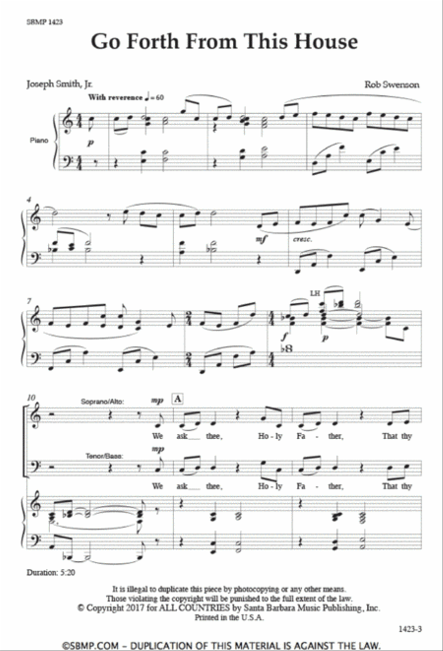 Go Forth From This House - SATB Octavo 4-Part scores gallery preview page 2