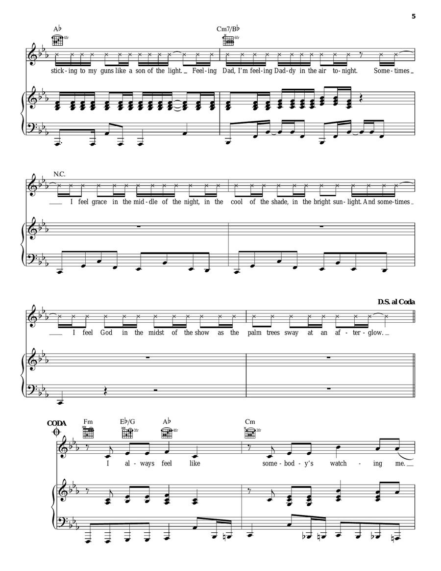 Somebody's Watching Acoustic Guitar scores gallery preview page 5