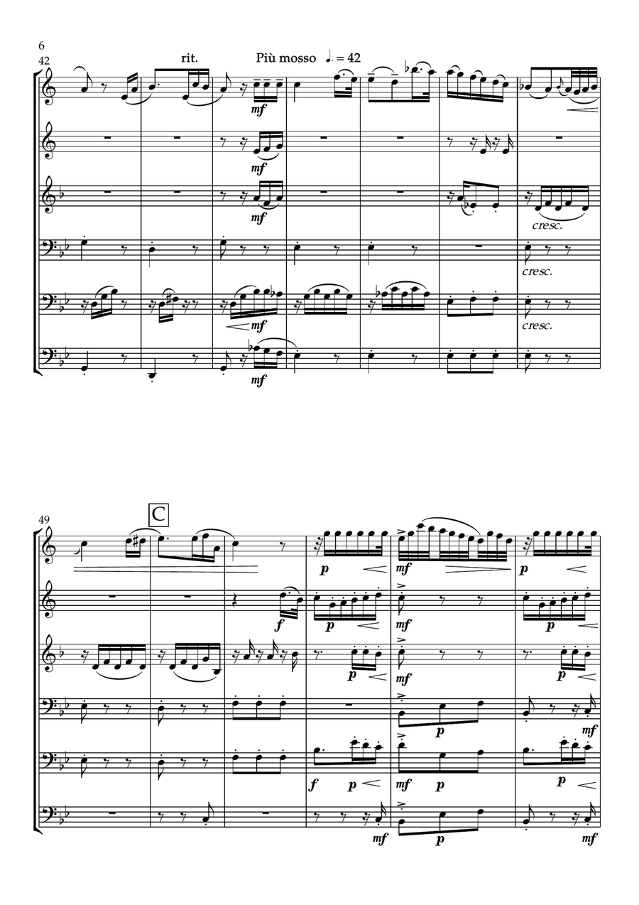 Brass Sextet - Beethoven - Fur Elise Brass Ensemble scores gallery preview page 6