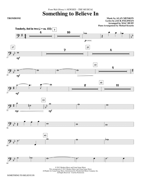 Something To Believe In (from Newsies) - Trombone