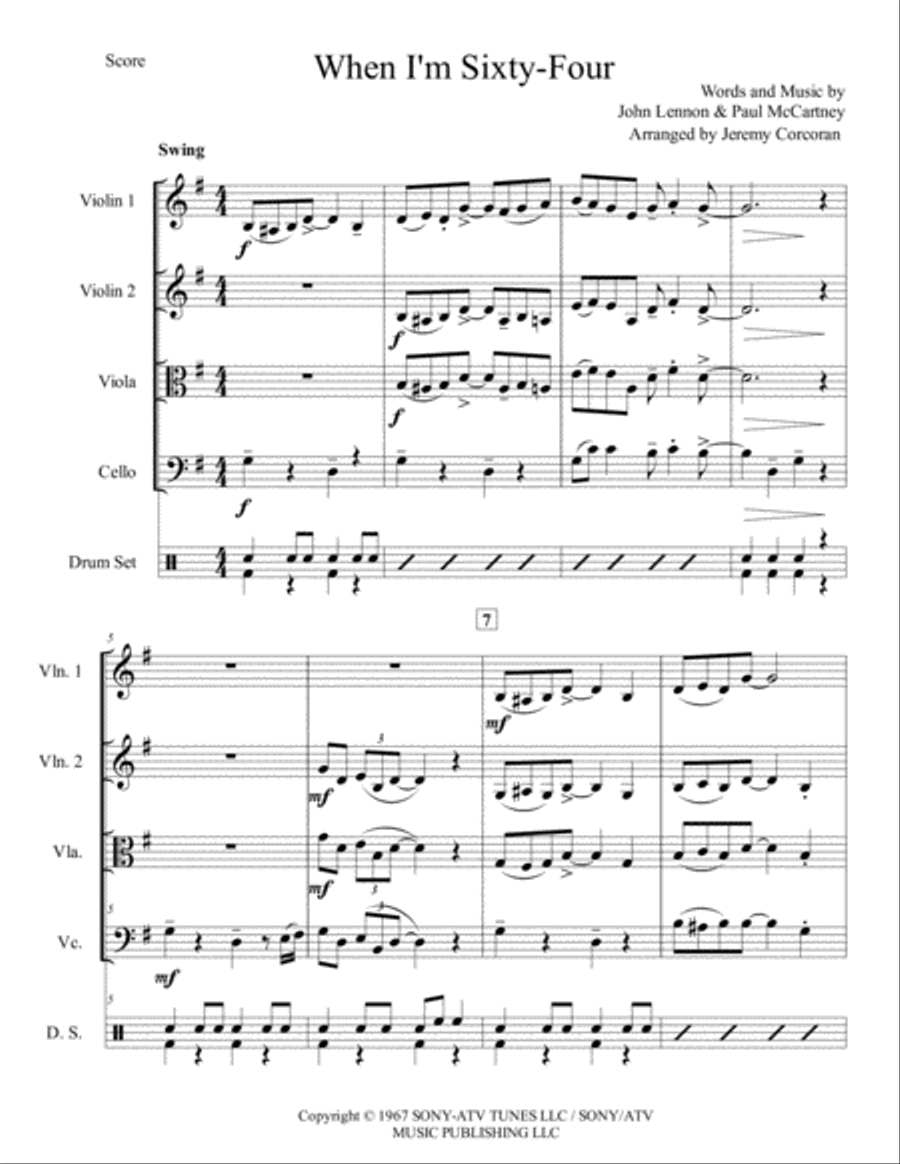When I'm Sixty-four String Trio scores gallery preview page 2