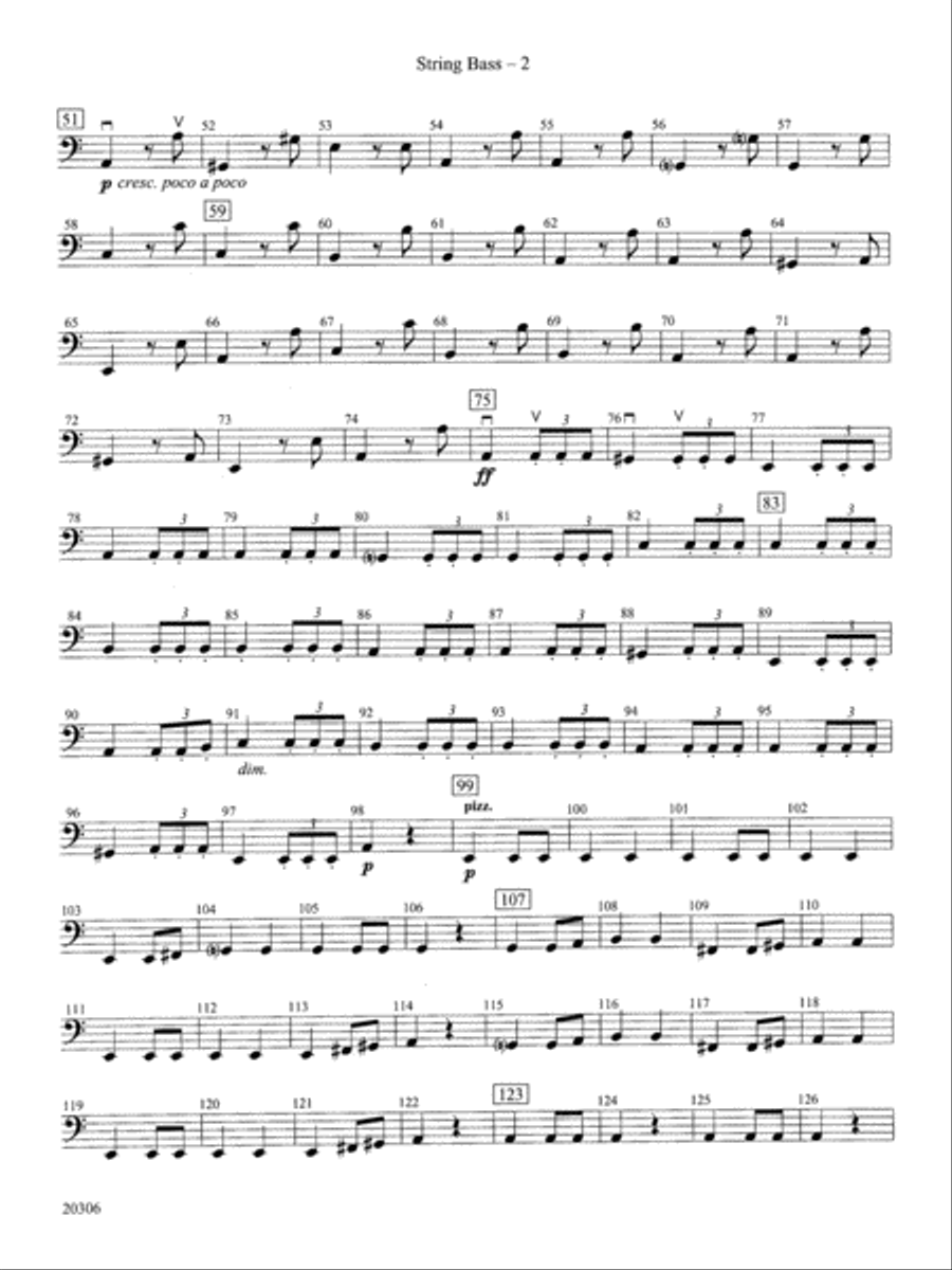 Symphony No. 7 (2nd Movement): String Bass Full Orchestra scores gallery preview page 2
