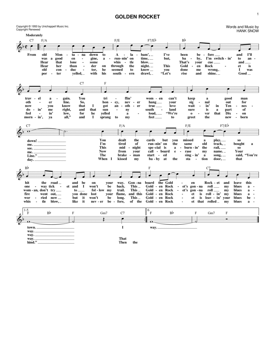 Golden Rocket Piano scores gallery preview page 1
