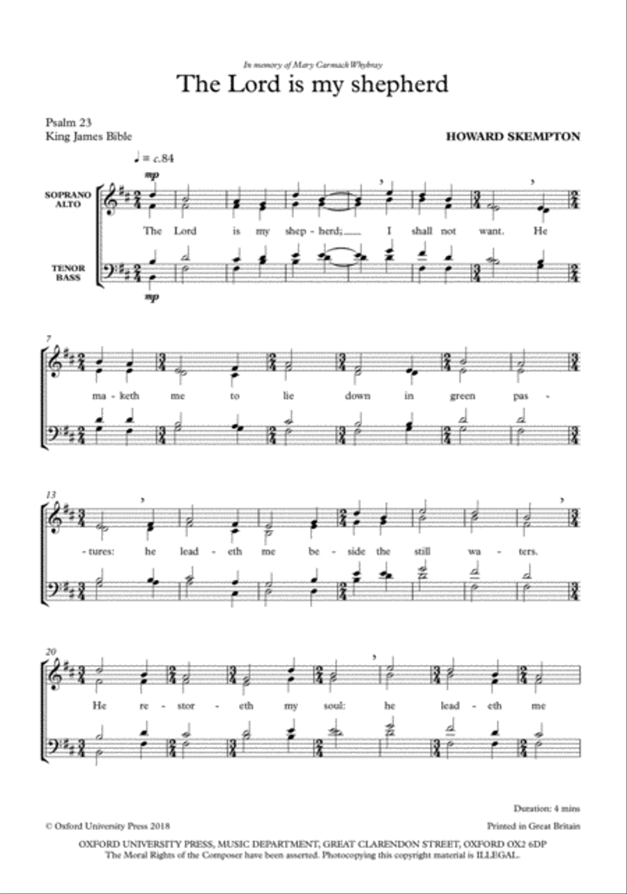 The Lord is my shepherd 4-Part scores gallery preview page 2