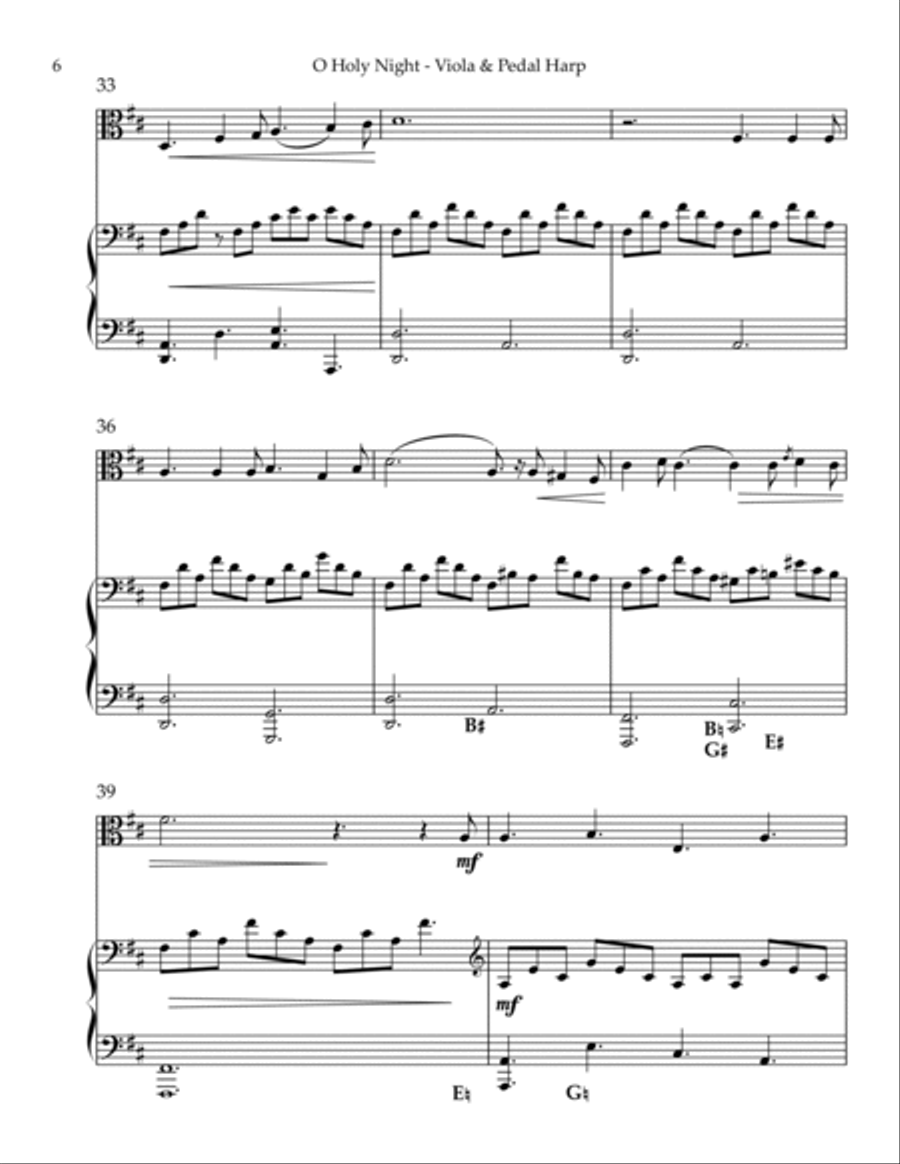 O Holy Night, Duet for Viola & Pedal Harp