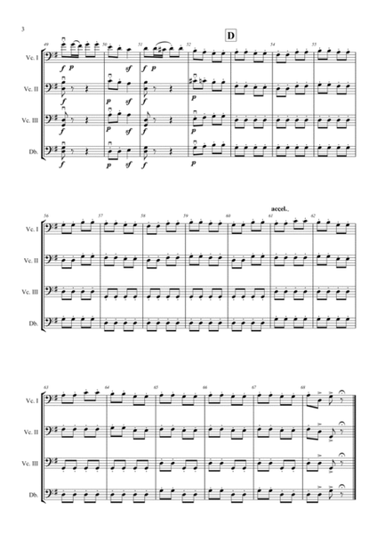Trepak, from The Nutcracker, by Peter Ilyich Tchaikovsky, arranged for 3 Cellos and 1 Double Bass image number null