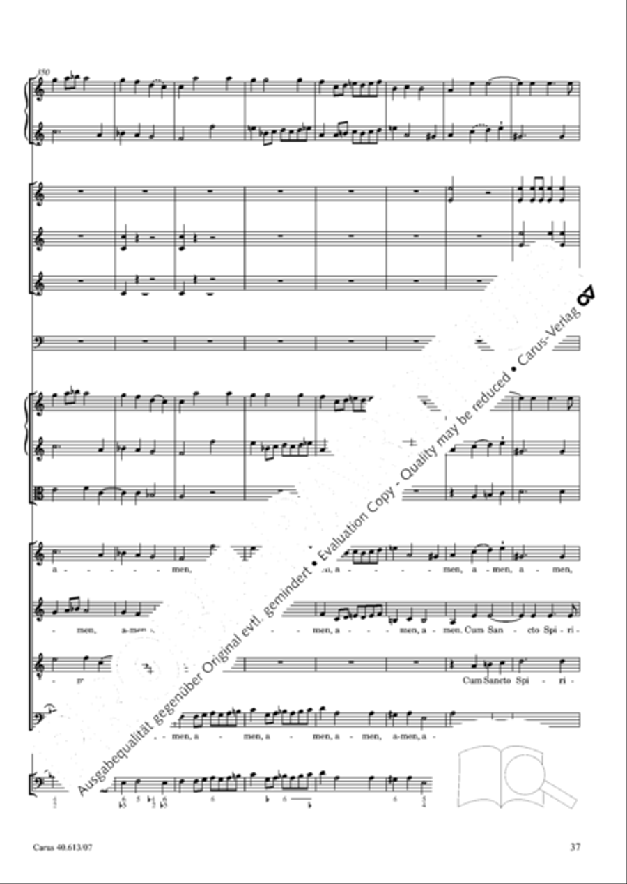 Mass in C (Missa in C) 4-Part scores gallery preview page 44