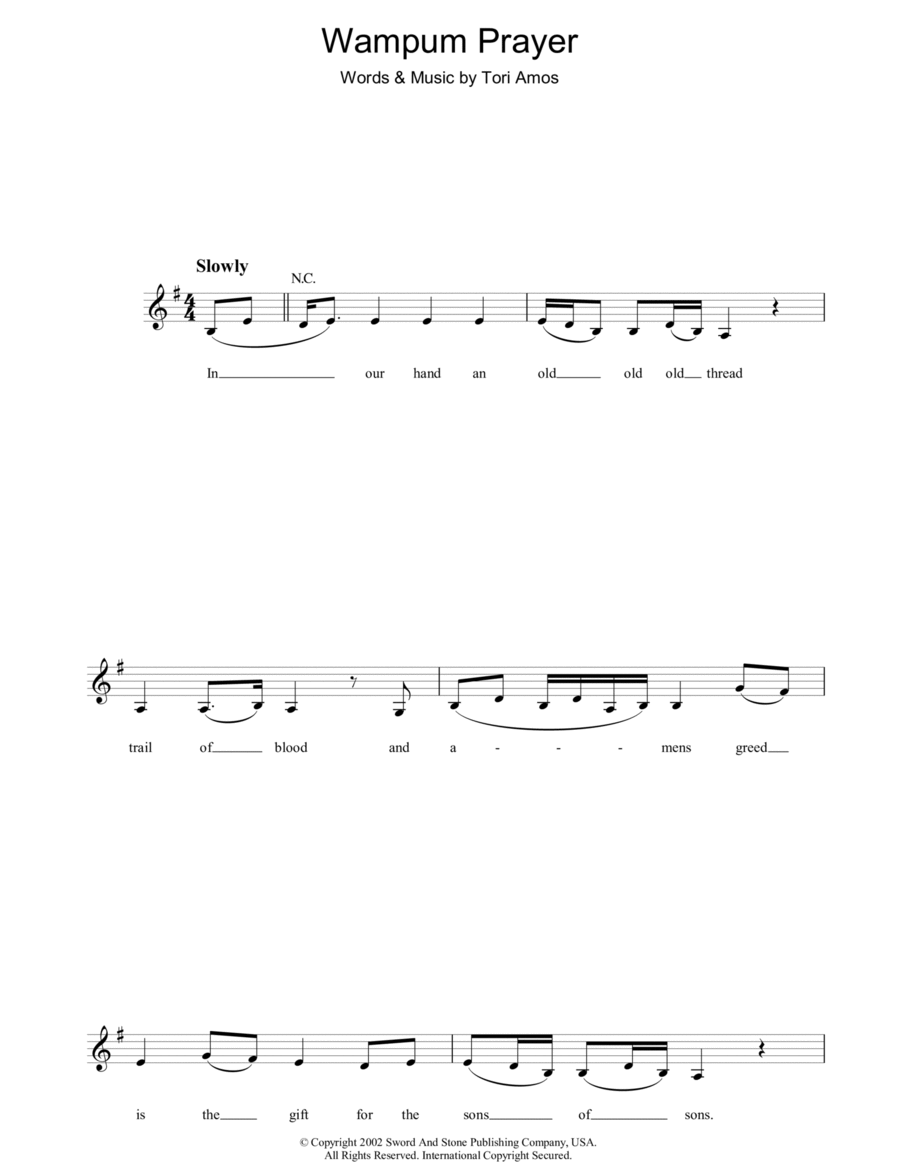 Wampum Prayer Piano scores gallery preview page 1
