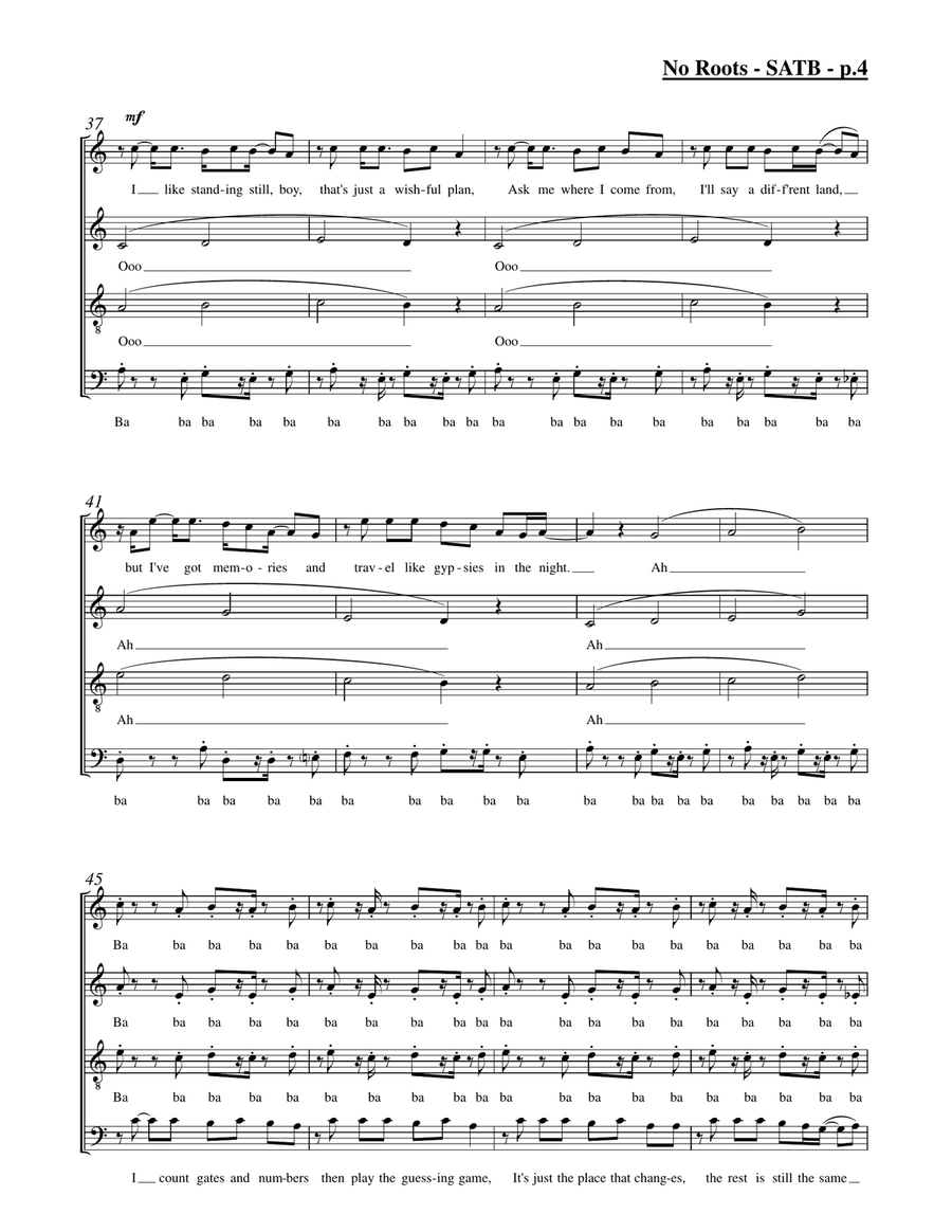 No Roots 4-Part scores gallery preview page 4