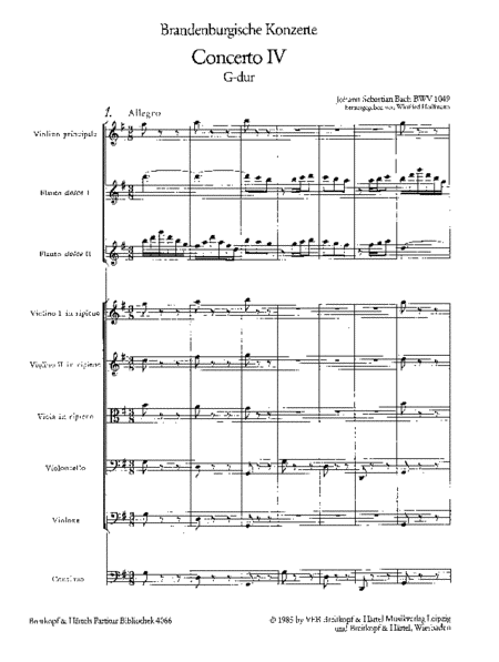 Brandenburg Concerto No. 4 in G major BWV 1049