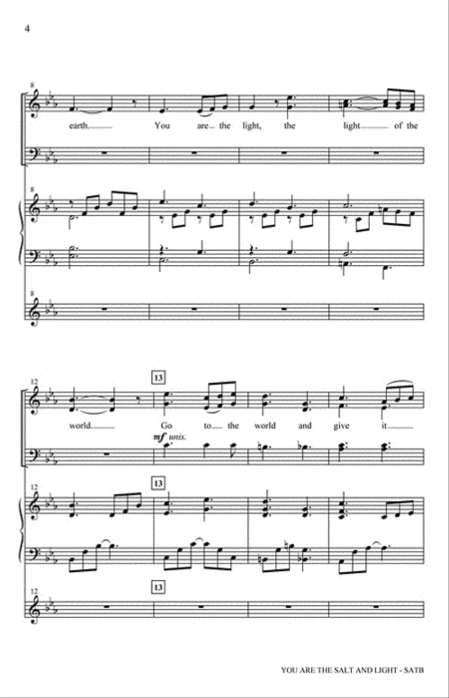 You are the Salt and Light 4-Part scores gallery preview page 3
