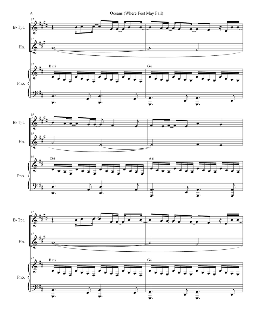 Oceans (Where Feet May Fail) Oceans (Where Feet May Fail) Brass Duet scores gallery preview page 6