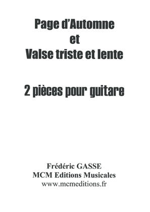 Book cover for Page d'Automne et Valse triste et lente 2 pièces pour guitare