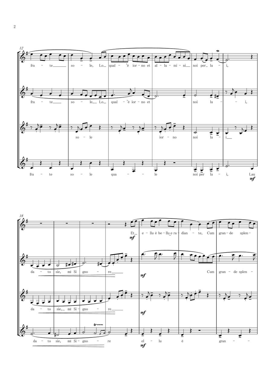 Aria from Magnificat G. P. Telemann Female Quartet A Cappella scores gallery preview page 2
