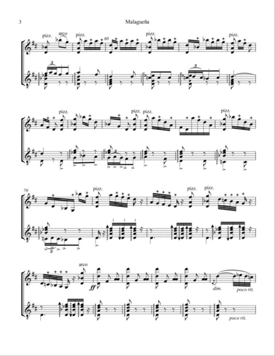 4 Spanish Dances by Sarasate for violin and guitar String Duet scores gallery preview page 4