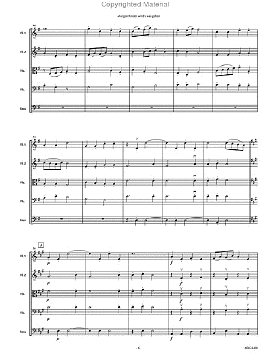 Morgen Kinder wird's was geben String Orchestra scores gallery preview page 2