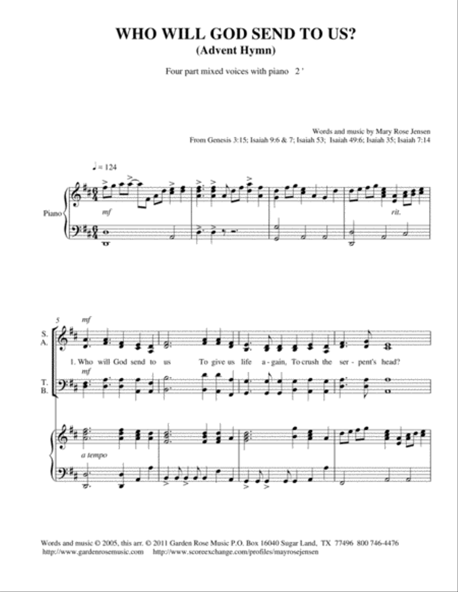 Who Will God Send to Us? 4-Part scores gallery preview page 1