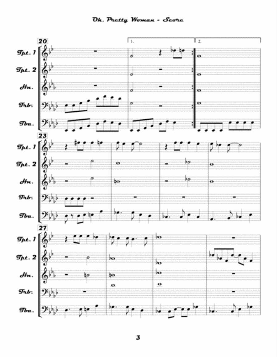 Oh, Pretty Woman Oh, Pretty Woman School and Community scores gallery preview page 3