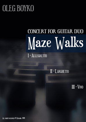 Book cover for Concert for guitar duo "Maze Walks"