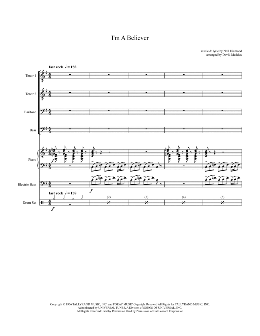 I'm A Believer Small Ensemble scores gallery preview page 1